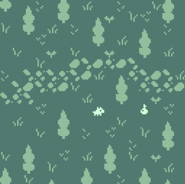 Midnight Thicket illustration — the fifth forest map, with a forest creature and a fruit
